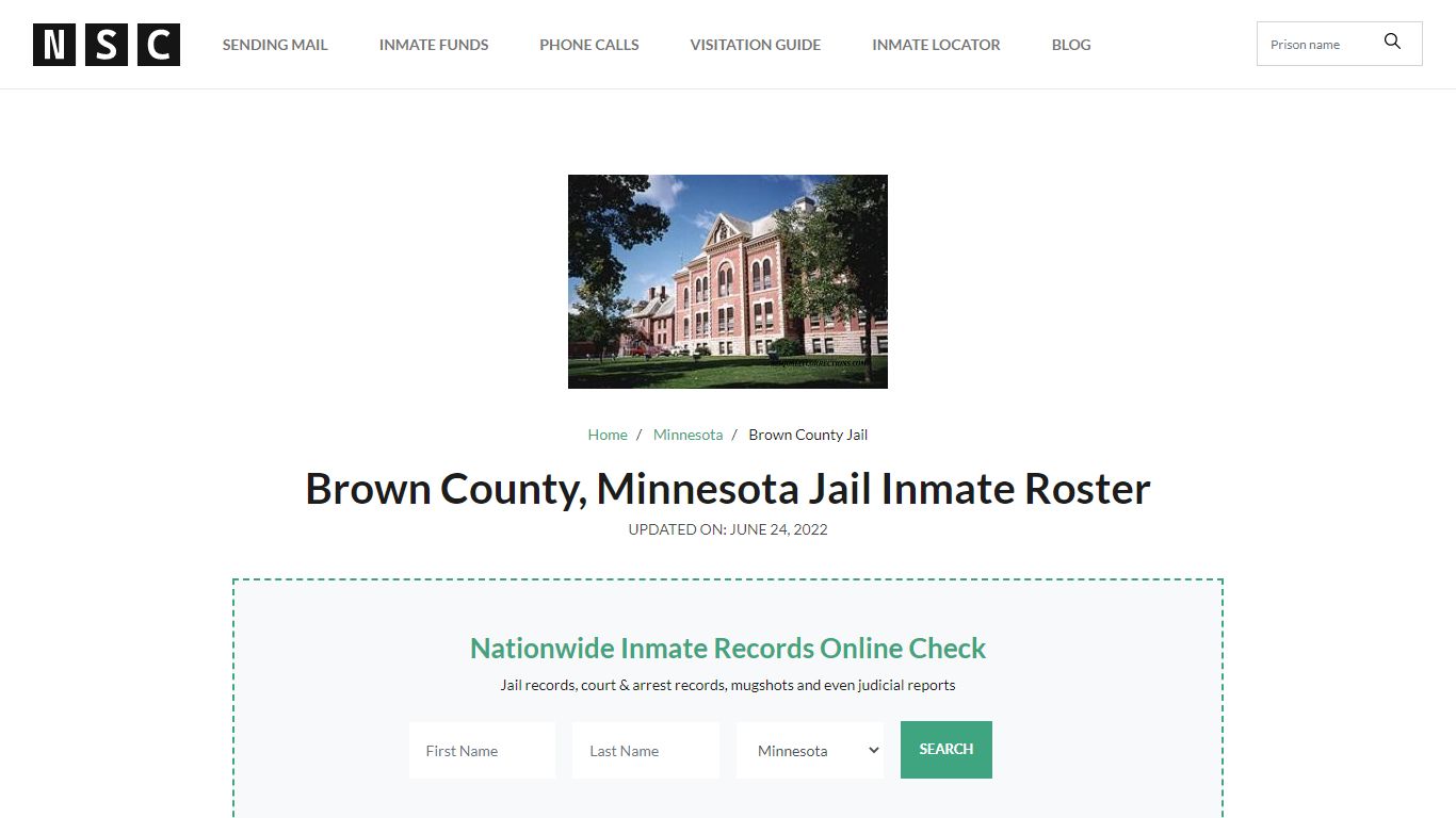 Brown County, Minnesota Jail Inmate List